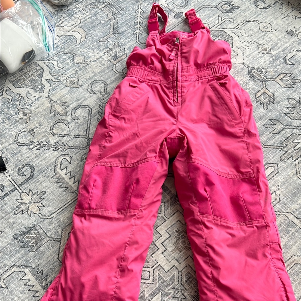 ll bean Kids Pink Snow Bib Overalls